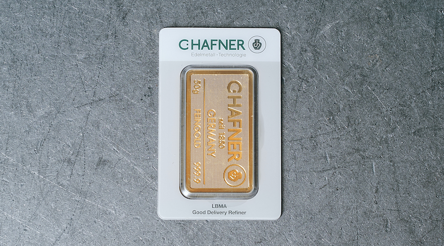 Investera i fysiskt guld - 50g guldtacka